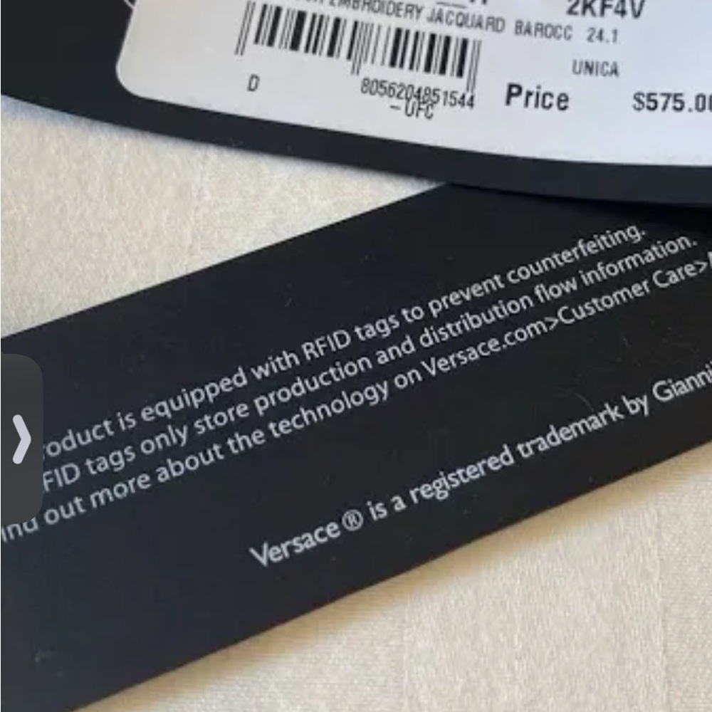 Versace Beige Floral Logo Cosmetic Pouch with Black Dust Bag - Picture 7 of 12